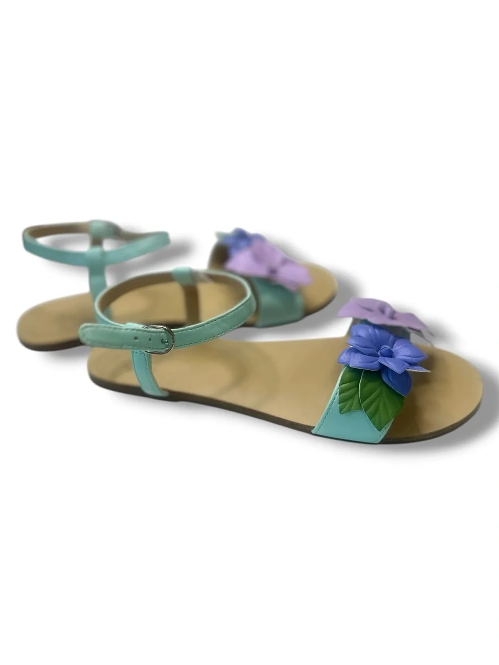 Janie and Jack - Flower Petal Sandal in Mint - Girls Size 3